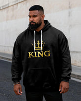 Big & Tall Men's "KING" Crown Graffiti-Print Hoodie